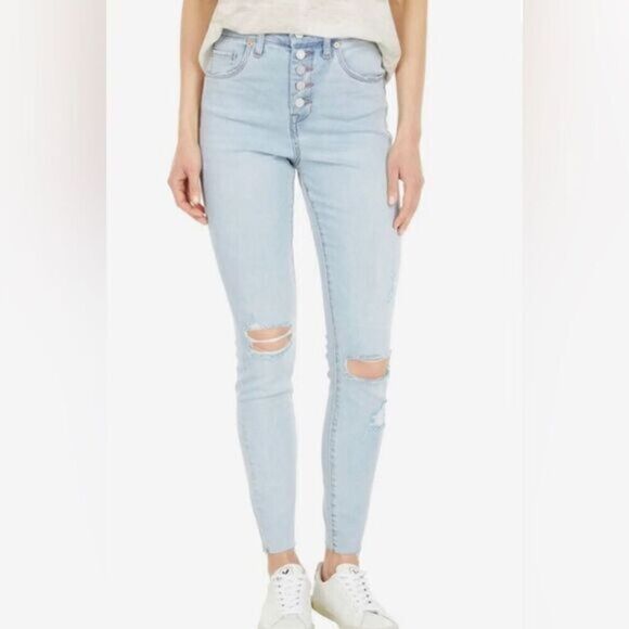 NWT BLANK NYC Women’s The Great Jones Distressed Jeans High Rise- Size 26 - Picture 1 of 10